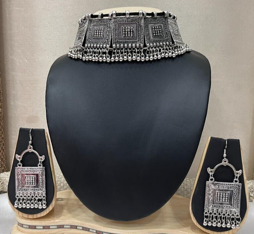 Asian silver oxidised ethnic - silver,