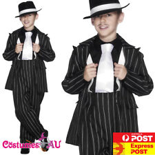 Boys 20s Costume Gangster Gatsby Party Kids Mobster Zoot Child 1920s Mafia Suit