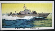 HMS BRAVE BORDERER  Royal Navy Fast Patrol Boat   Illustrated Card  KE27