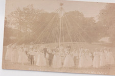 MAYPOLE DANCING AT KINGSTON MAURWARD 1909 (DORSET) RP POSTCARD  PUB UNKNOWN