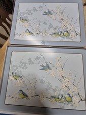 Vintage Ideal Home Range XL Decorative Birds Cork Placemats X 2
