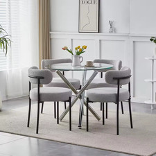 Round Glass Dining Table with