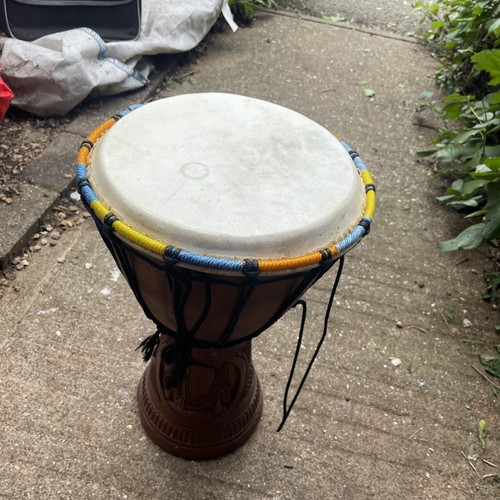 Vintage african djembe drum - african,