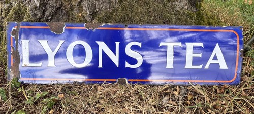Old metal lyon tea enamel - metal,