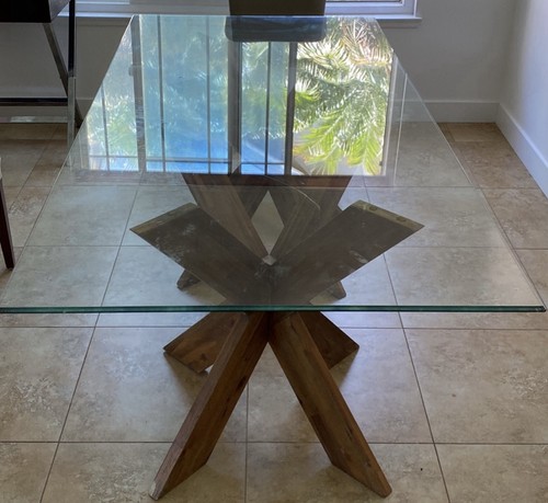 Dining table brown - brown,, glass