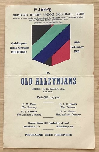 1951 bedford old alleynians - 1951,