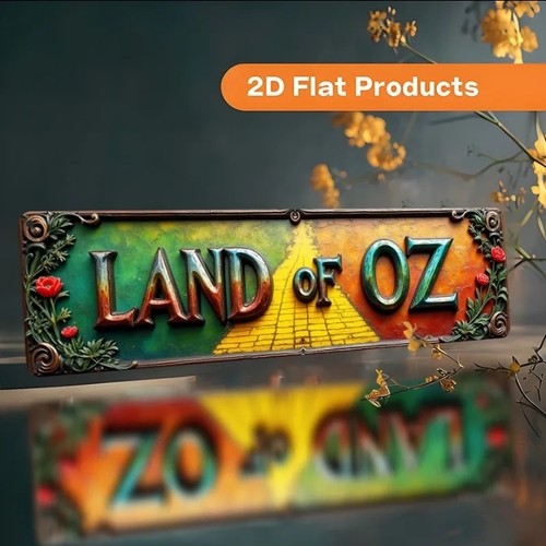 New land metal sign - of,