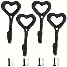 4pcs Vintage Cast Iron Heart