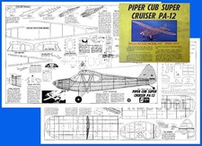 Sterling Model Airplane Plans (FF/RC): Piper Cub Super Cruiser PA-12 36½" Scale
