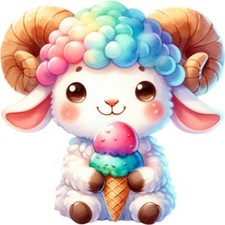 Lamb Eating Icecream Wall Art