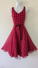 Ladies Hobbs Red & White Polka