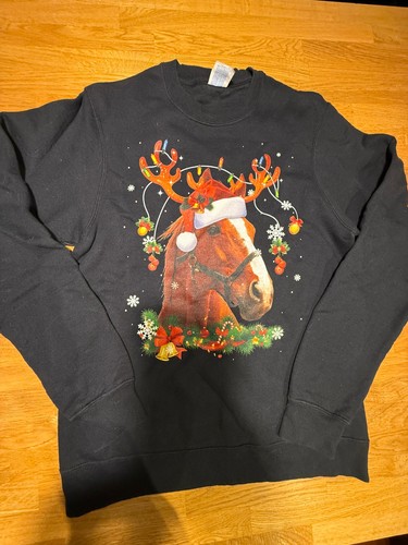 Navy horse christmas - horse, jumper