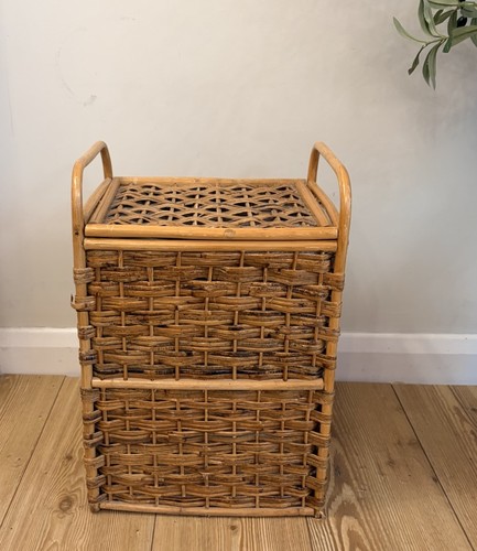 Vintage wicker cane laundry - wicker,