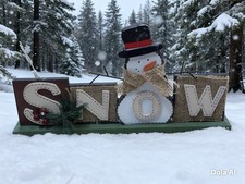 Rustic Wooden Snowman