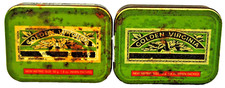 2 Vintage GOLDEN VIRGINIA Hand Rolling TOBACCO Metal TIN Storage Container BOX