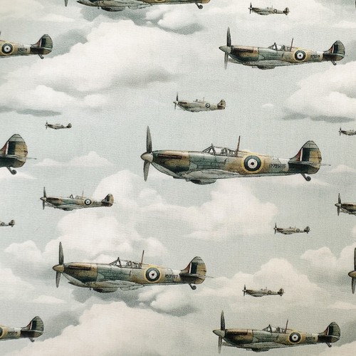 Cotton fabric spitfires - cotton,