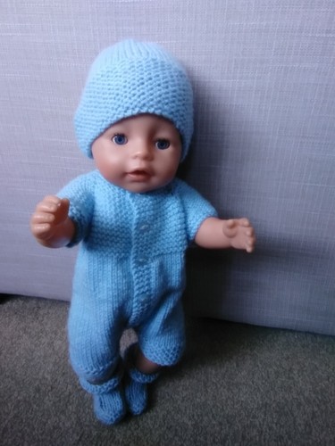 Hand knitted blue baby born - hand,