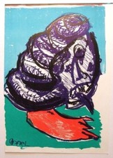 KAREL APPEL original ltd ed lithograph 16 x 11" One Cent Life 1964 COBRA OC129