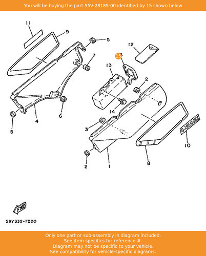 Yamaha lid 55v 28185 oem - lid,,