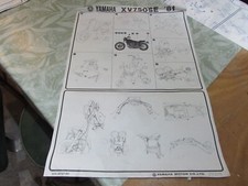 1981 YAMAHA XV750 XV750SE DEALER ASSEMBLY WORKSHOP POSTER SCHEMATIC MAN CAVE