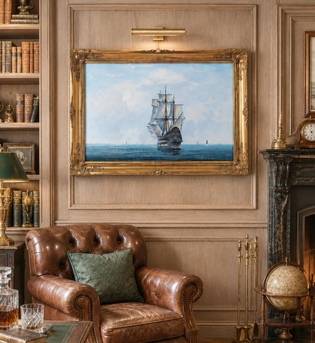 Vintage sailing ship oil - sailing,