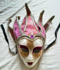 Venetian Jester Mask Masquerade Unisex Halloween Ball Curved High Quality