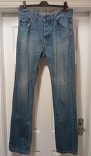 Debenhams Men's Red Herring Blue Straight Jeans Size 32W /34L.