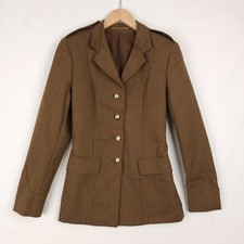 British Army No.2 Dress Jacket Womens UK8 Brown Khaki Uniform Military Tunic