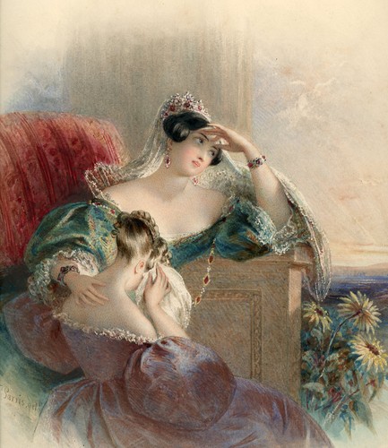 Antique watercolour by - -,