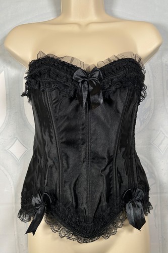 Sexy black satin - ruffle, lace