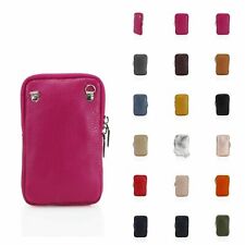LADIES WOMEN REAL LEATHER NEW Phone Crossbody Bag Cellphone Mini Pouch UK