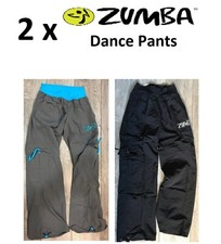 2 x ladies classic Zumba fitness cargo pants trousers BLACK GREY Small medium
