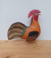 Natural Straw Or Grass  Chicken 27 cm High, Handmade Multicoloured 
