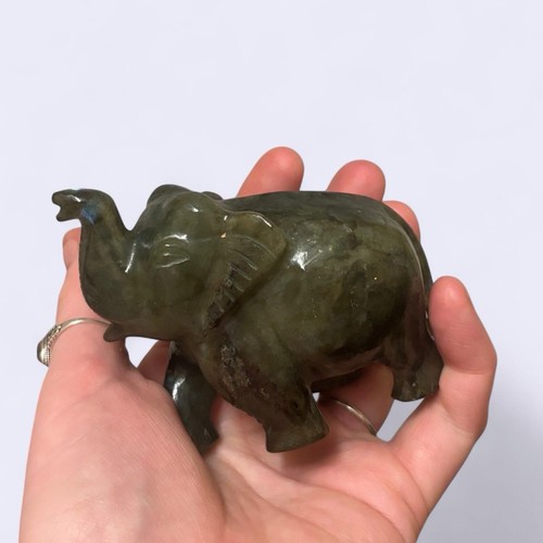 Labradorite crystal carved - labradorite,