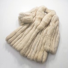 Volume Blue Fox Fur Coat Raglan Long Real Fur White Fox from JP