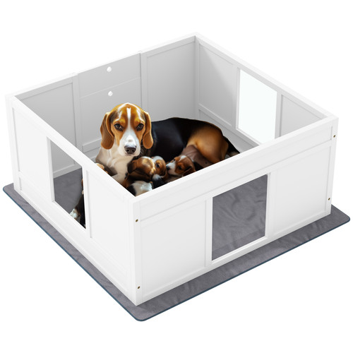Dog whelping box with - box,