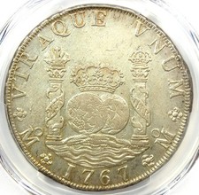 1767 Mexico Pillar Dollar 8 Reales Silver Coin (8R) - Certified PCGS AU Details