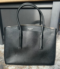 Kate Spade Margaux Work Laptop Study Tote Bag Black Pebbled Leather Satchel