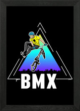 Cool BMX Bike Boy Framed Wall