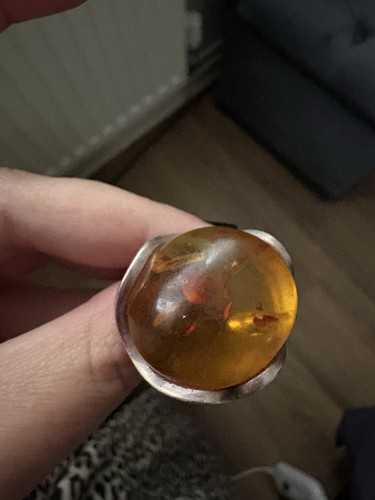 Huge baltic amber ring - huge,