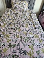 Brand New Next Pink Safri Reversible Duvet Cover Set Double With Pillowcase