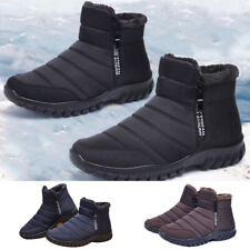 Waterproof Mens Snow Ankle Winter Warm Boots Shoes Ladies Fur Lined Non-slip UK