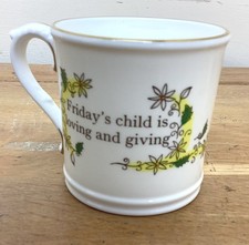 ROYAL WORCESTER Bone China Mug Friday's Child Design Collectable 3