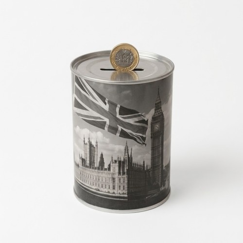 London themed metal money - money, box