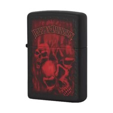 GENUINE Zippo Lighter HARLEY DAVIDSON GHOSTLY RED SKULLS Black Matte NEW IN BOX