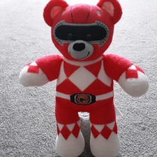 BAB Build A Bear Mighty Morphin Power Rangers Red Bear Stuffed Animal Plush 17"