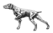 Pointer Dog Pin Badge ( Silver