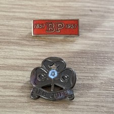 Scouts/Guides BP 1857/1957 Baden Powell  & Girl Guides vintage pin badges