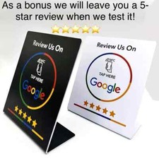 NFC GOOGLE REVIEW STAND card shop cafe any Business Reviews in one tap customer