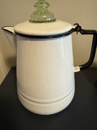 Vintage white enamel coffee - vintage,